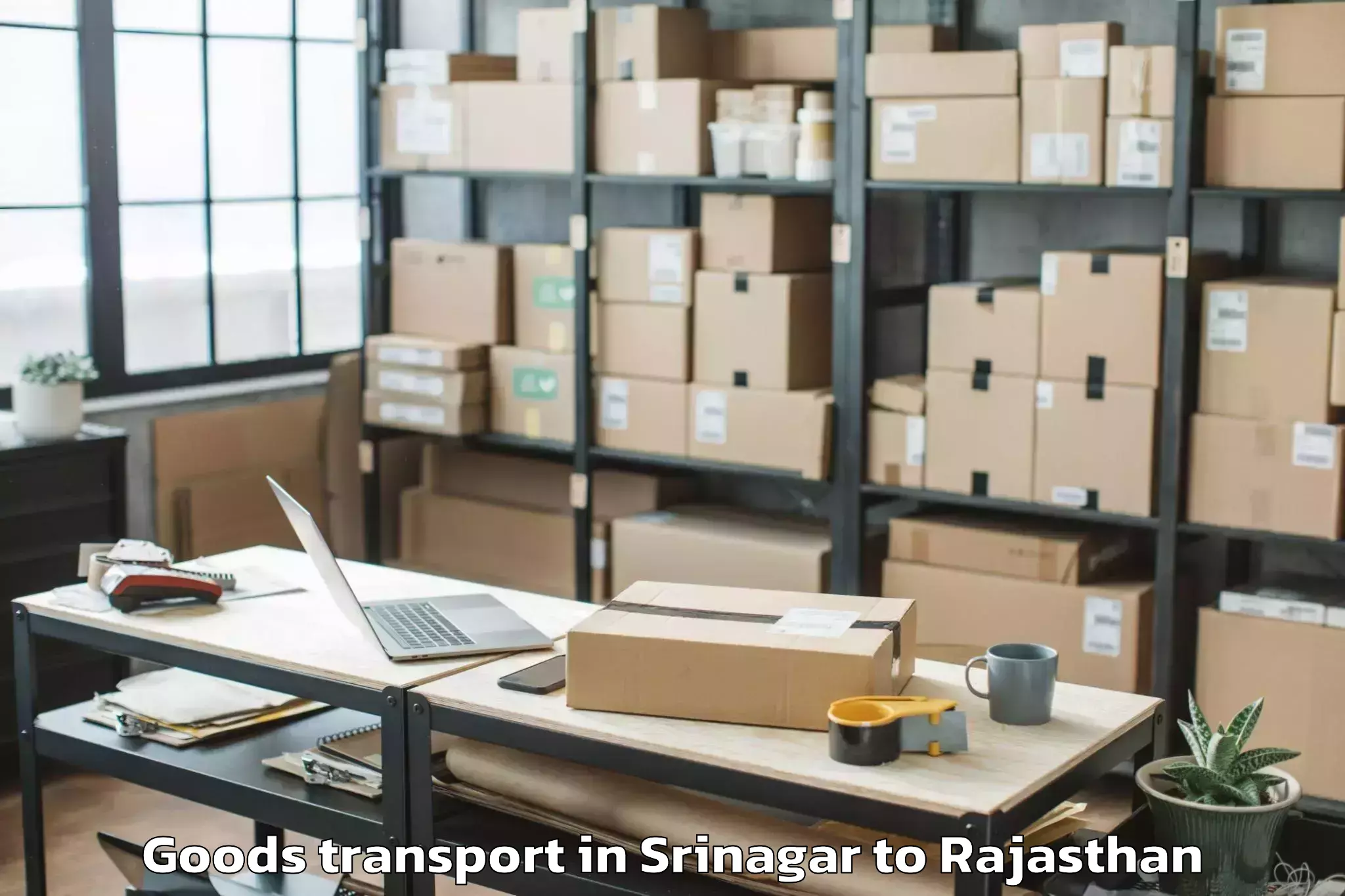 Easy Srinagar to Parbatsar Goods Transport Booking